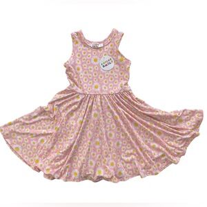 Dot Dot Smile Girls 3 4 Yrs Pink Daisy Floral Sleeveless Tank Twirl Dress NWT